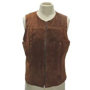 Bushwacker Leather Vintage Womens Medium Full‎ Zip Retro Rust Lined Made In USA